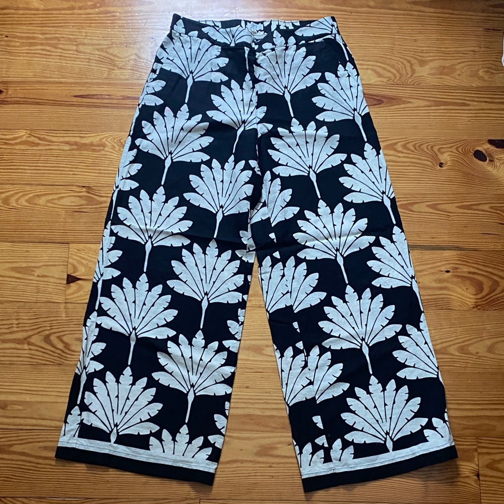 LOFT Palm Pull On Wide Leg Pants In Linen Blend
